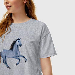 Футболка оверсайз женская Андалузская лошадь, цвет: меланж — фото 2