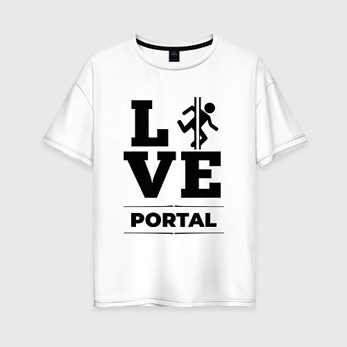 Женская футболка оверсайз Portal love classic / Белый – фото 1