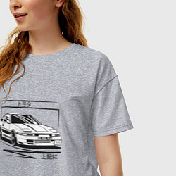 Футболка оверсайз женская Toyota Supra MK3, цвет: меланж — фото 2