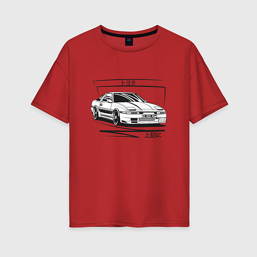 Женская футболка оверсайз Toyota Supra MK3 / Красный – фото 1