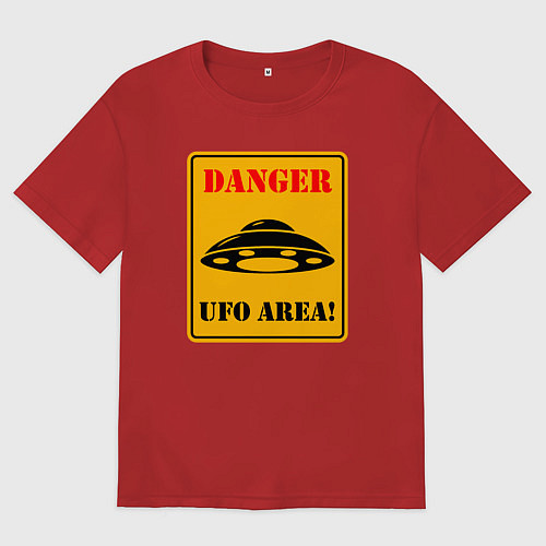 Женская футболка оверсайз Зона НЛО / Красный – фото 1