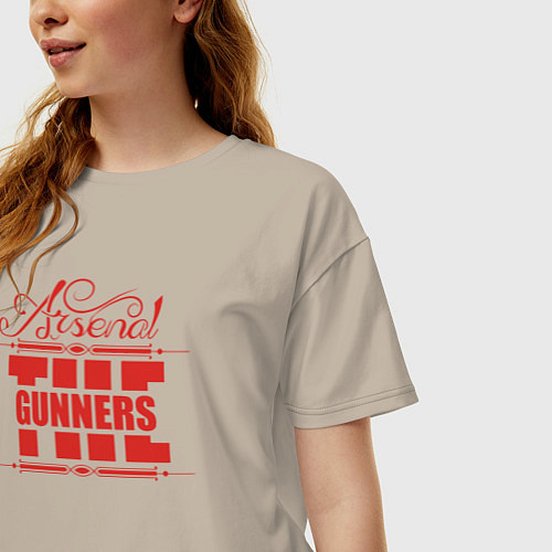 Женская футболка оверсайз Arsenal - The gunners / Миндальный – фото 3