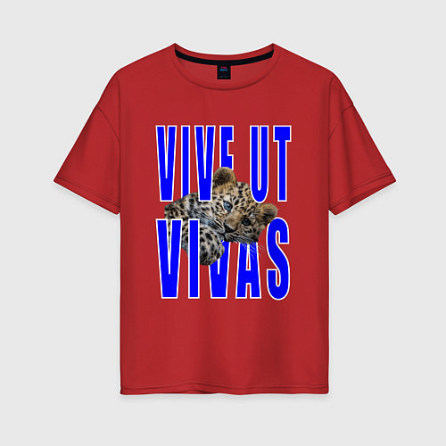 Женская футболка оверсайз Vive ut vivas / Красный – фото 1