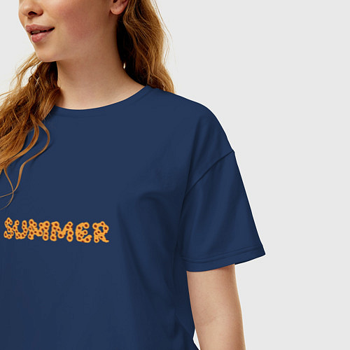 Женская футболка оверсайз Summer 2023 / Тёмно-синий – фото 3