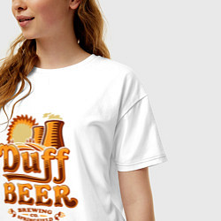 Футболка оверсайз женская Duff beer brewing, цвет: белый — фото 2