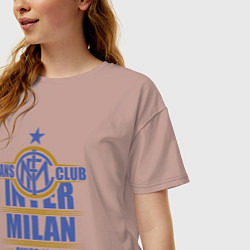 Футболка оверсайз женская Inter Milan fans club, цвет: пыльно-розовый — фото 2