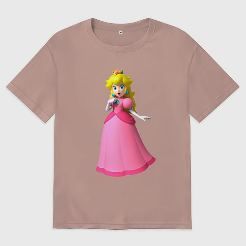 Женская футболка оверсайз Пич принцесса из Марио / Пыльно-розовый – фото 1