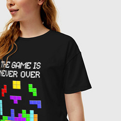 Футболка оверсайз женская Tetris - the game is never over, цвет: черный — фото 2