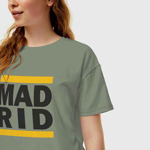 Женская футболка оверсайз Run Real Madrid / Авокадо – фото 3