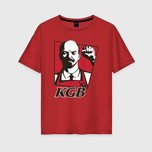Женская футболка оверсайз KGB Lenin / Красный – фото 1