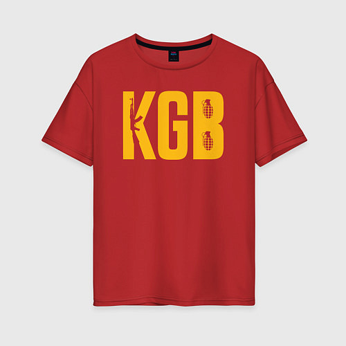 Женская футболка оверсайз KGB / Красный – фото 1