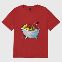 Женская футболка оверсайз Уточка в ванне