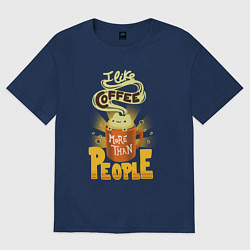 Женская футболка оверсайз Кофе-котик