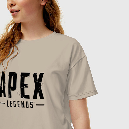 Женская футболка оверсайз Apex Legends логотип / Миндальный – фото 3