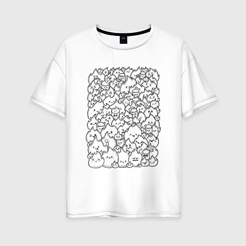 Женская футболка оверсайз Раскраска Жаренные зефирки / Белый – фото 1