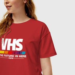 Футболка оверсайз женская VHS retro 1976, цвет: красный — фото 2