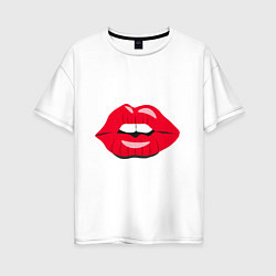 Женская футболка оверсайз Страстный поцелуй