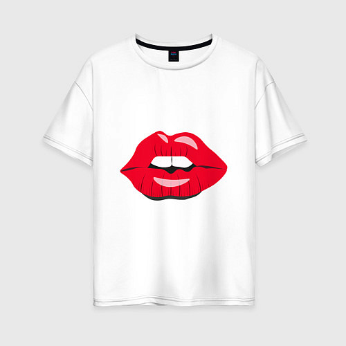 Женская футболка оверсайз Страстный поцелуй / Белый – фото 1