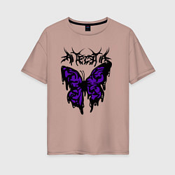 Женская футболка оверсайз Gothic black butterfly