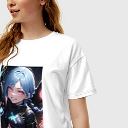 Футболка оверсайз женская Arcane League Of Legends JINX anime, цвет: белый — фото 2