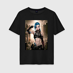 Футболка оверсайз женская Jinx model, цвет: черный