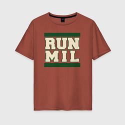Женская футболка оверсайз Run Milwaukee Bucks
