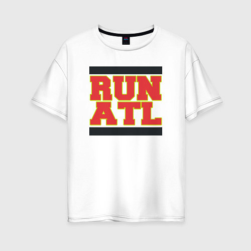 Женская футболка оверсайз Run Atlanta Hawks / Белый – фото 1