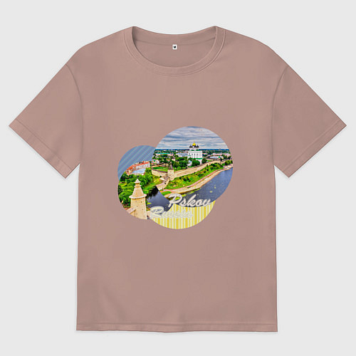 Женская футболка оверсайз Псков / Пыльно-розовый – фото 1