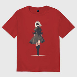 Женская футболка оверсайз Скромная девушка Nier: Automata