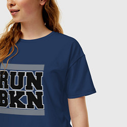 Футболка оверсайз женская Run Brooklyn Nets, цвет: тёмно-синий — фото 2