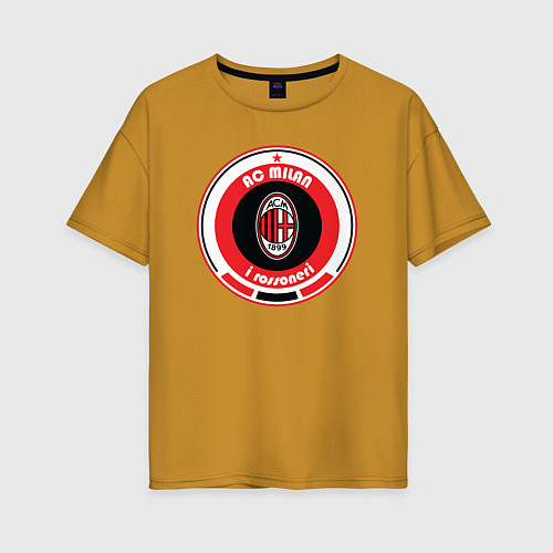 Женская футболка оверсайз AC Milan 1899 / Горчичный – фото 1