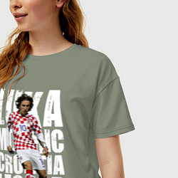 Футболка оверсайз женская Лука Модрич Хорватия, цвет: авокадо — фото 2