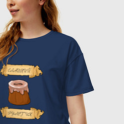 Футболка оверсайз женская Сладкий рулетик, цвет: тёмно-синий — фото 2