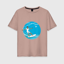 Женская футболка оверсайз Серфинг на море
