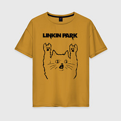 Женская футболка оверсайз Linkin Park - rock cat