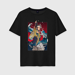 Женская футболка оверсайз Танжиро Камадо - Клинок рассекающий демонов