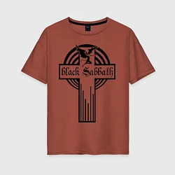 Женская футболка оверсайз Black Sabbath Cross