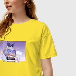 Футболка оверсайз женская Милая Сильвер Вульф, цвет: желтый — фото 2