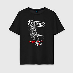 Футболка оверсайз женская The Exploited Tyranosavros Punx, цвет: черный