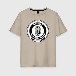 Футболка оверсайз женская Juventus club, цвет: миндальный