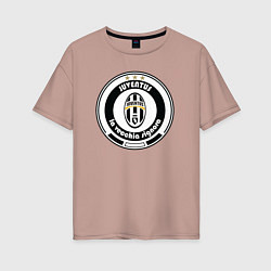 Футболка оверсайз женская Juventus club, цвет: пыльно-розовый