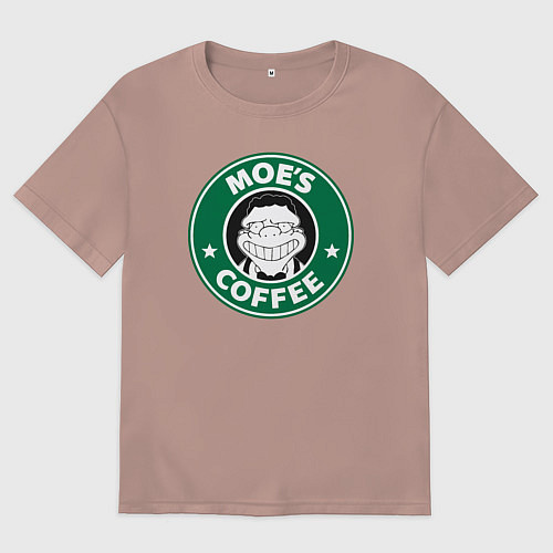 Женская футболка оверсайз Кофе у Мо / Пыльно-розовый – фото 1