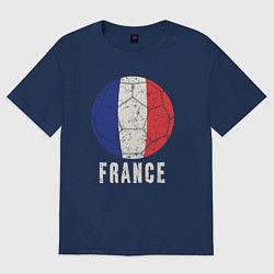 Футболка оверсайз женская Футбол Франции, цвет: тёмно-синий