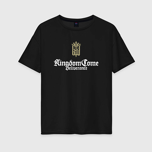 Женская футболка оверсайз Kingdom come deliverance logo / Черный – фото 1