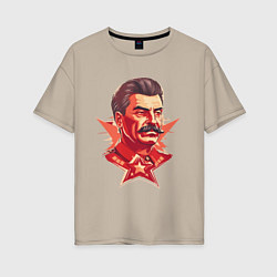 Женская футболка оверсайз Граффити Сталин