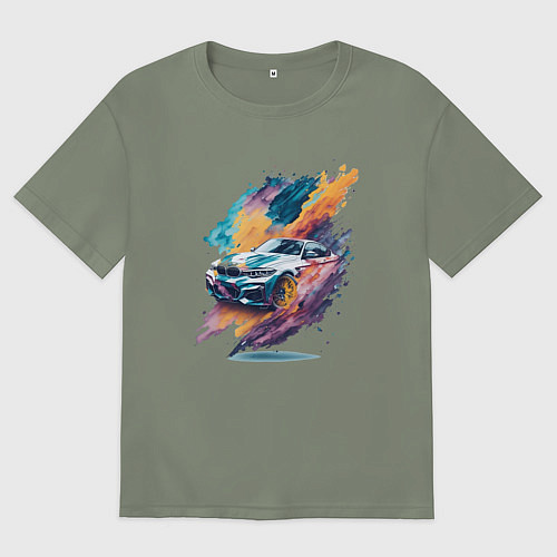 Женская футболка оверсайз BMW-1 / Авокадо – фото 1