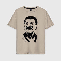 Женская футболка оверсайз Сталин чб