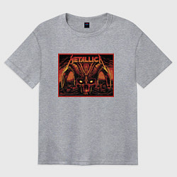 Футболка оверсайз женская Metallica - thrash metal - skull, цвет: меланж