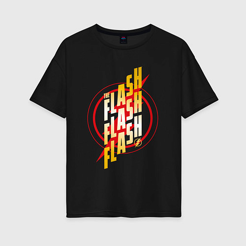 Женская футболка оверсайз Flash x3 / Черный – фото 1