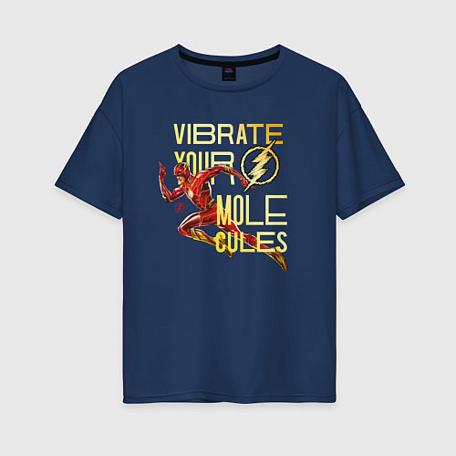 Женская футболка оверсайз Vibrate your mole cules / Тёмно-синий – фото 1